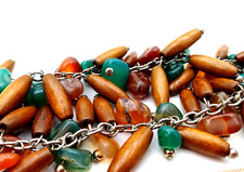 COLLANA CORNIOLA , AGATA VERDE