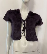 EXTYN Coprispalle giacca viola in pelliccia di lapin coniglio - REAL FUR - Tg M