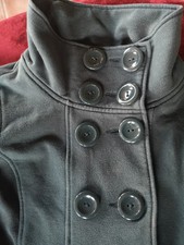 Felpa aperta giacca Giacchetto bottoni verde bosco scuro collo alto donna XS