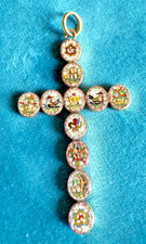 Rarissima croce micromosaico doppia faccia georgiana inizio XIX secolo