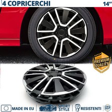 4 Copricerchi per Suzuki Celerio 14'' Coppette 15 Razze Silver Nere MADE in EU
