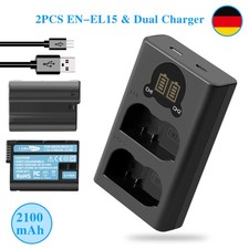 2x EN-EL15 EL15B batteria +