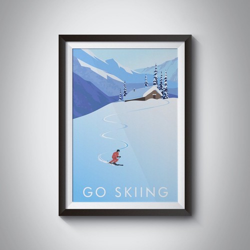 Poster viaggio andare sciare - viaggio,