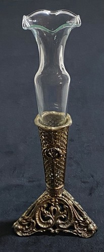 Vaso vintage metallo tono - vaso, in