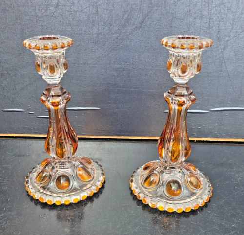 Paire bougeoirs cristal - paire, de