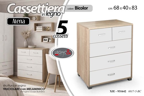 Cassettiera legno cassetti - 5,