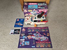 kenner vintage 1989 raro uk real ghostbusters II ecto 1a con scatola, custodia + poster