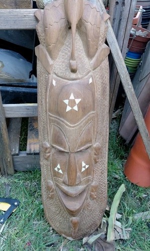 Maschera etnica legno scultura - legno,