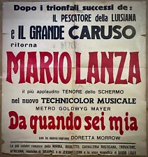 MARIO LANZA - Poster manifesto scritta originale - 1952 -Film: Da quando sei mia