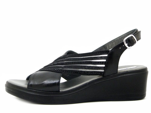 Sandali donna pelle nero - donna,