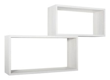 MODULARREDO BIS RETTANGOLO BISLUNGO Set 2 Mensole muro 70x35cm Rovere Sbiancato