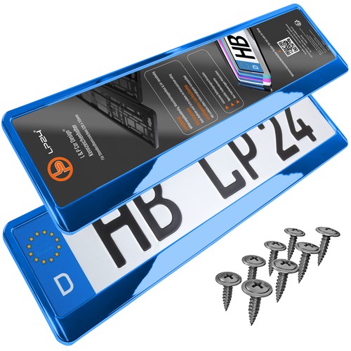 Supporto targa auto blu - blu,