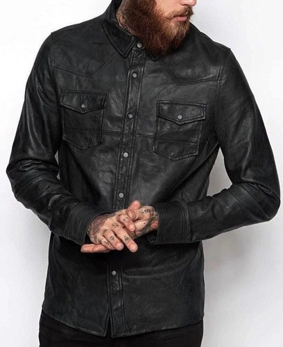Camicia uomo giacca nera vera