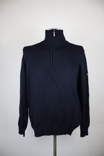 NAVIGARE MAGLIONE CON ZIP LANA WOOL VINTAGE UOMO Tg. M MAN SWEATER CASUAL LOGO
