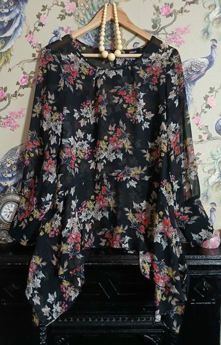 Top stile vintage nero - , rosso