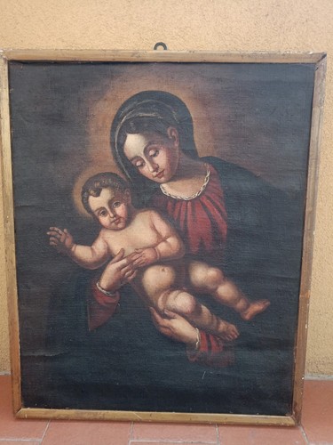Dipinto antico madonna olio - dipinto,