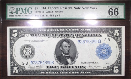 Banconota dollari 1914 - 5,