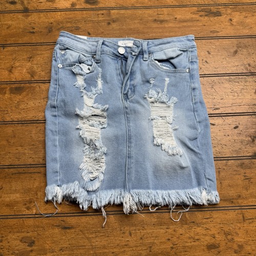 Gonna jeans denim invecchiato