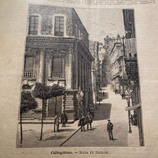 [stampa] 1891 CALTAGIRONE Scala Ex Matrice incisione su rame 11x16 cm ca OTTIMA
