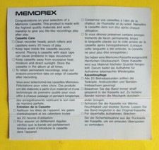 CUSTODIA INLAY MC Musicassetta MEMOREX Compact Cassette Vintage USATA