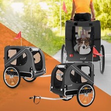 Rimorchio per cani pieghevole carrellino biciclette fino a 40 kg con bandierina