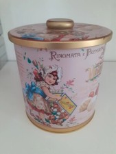 scatola latta rosa con