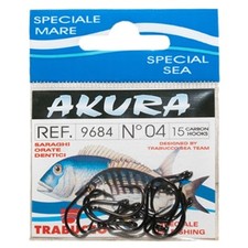 AMI DA PESCA 9684 BLACK SIZE 14 AKURA TRABUCCO HOOKS CARBON STEEL SARAGHI ORATE