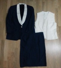 lotto 992completo tailleur blu elegante donna gonna, gille e giacca taglie forti