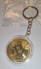 Bitcoin Portachiavi con Moneta Commemorativa da collezione stile oro keychain