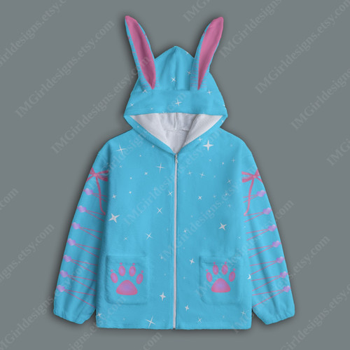 Felpa con cappuccio blue bunny - felpa,