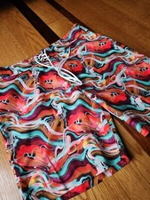 Costume da bagno uomo Stussy PROTO TYPE sublimato arancione tie dye board pantaloncino M NUOVO