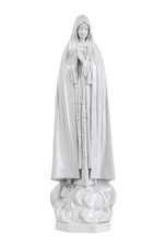 Statua della Madonna di Fatima (in polvere di marmo - quarzo spagnolo, bianco)
