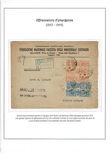 1944 rsi italia - rsi, -affrancatura