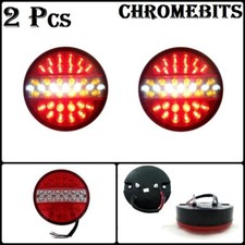 LED Rotondo Posteriore Luci Lampada x2 Indicatore Stop Rimorchio Camion 12v