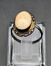 Art. 177 Anello Corallo Rosa NOS Handmade Anni 60/70 Donna