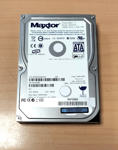 Maxtor 6h500f0 hard disk - maxtor,