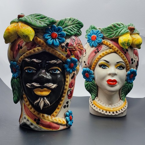Testa moro ceramica di - testa, in