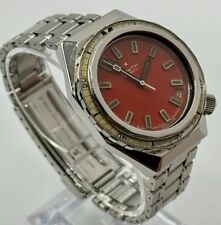 Orologio Uomo Vintage Zenith Defy A3648 Subsea Date 1968 Arancione Automatico Subacqueo