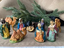 Presepe 11 Statuette, Natività, Personaggi in resina e plastica altezza 8-10 cm