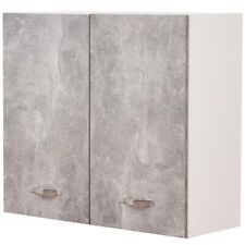 Pensile da Cucina Armadio Sospeso da Parete Doppia Anta Colore Grigio Cemento