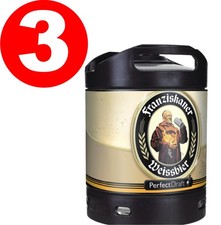 3 X Franziskaner Weissbier Perfect Draft 6 Litro Barile 5,0% Vol. Mehrwegpfand