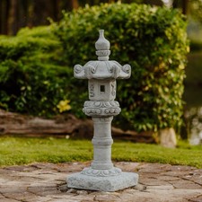 Lanterna in pietra Tachi-Gata scultura in pietra 83 cm 39 kg grigio cemento bianco antigelo