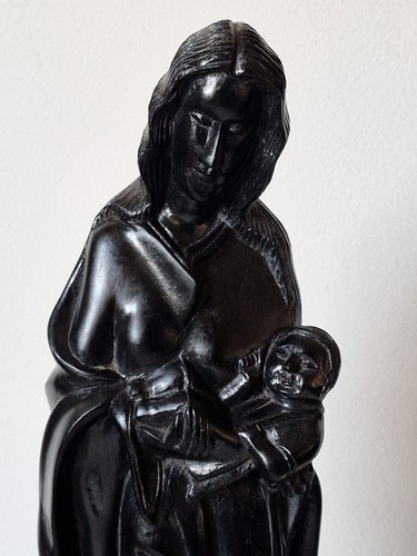 Vintage carved madonna child - carved,
