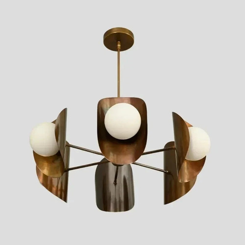 Lampadario moderno ottone - lampadario,