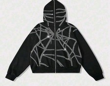 Giacca nera con cappuccio zip