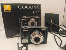 Nikon Fotocamera Digitale Coolpix L23 10.1MP Nera Ottime Condizioni Boxata Testata