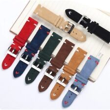 Cinturino orologio pelle scamosciato nero verde beige blu rosso 18 20 22 mm