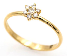 0.23ct Diamante Naturale 14k Bis Marchiato Oro Giallo Matrimonio Cocktail Anello