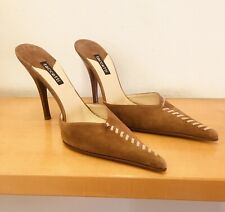 Stupende scarpe Taccetti sabot decolleté camoscio cognac mis. 35,5