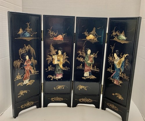 Vintage cinese lacca nera - , 4